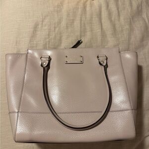 Kate Spade Elegant Taupe Leather Tote Bag